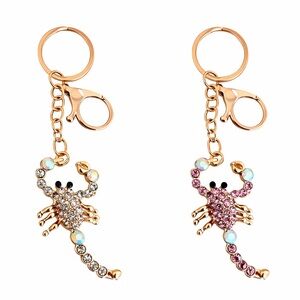 Lobster Iridescent Rhinestone or Pink Gold Key Chain/Bag Charm
